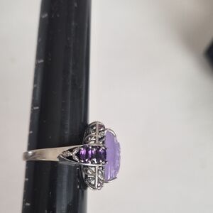 Elegant Silver and Purple Women's Ring